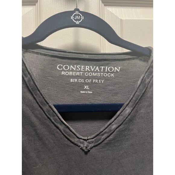 Conservation Robert Comstock Birds of Prey Grey V-Neck Sz XL - Picture 2 of 9